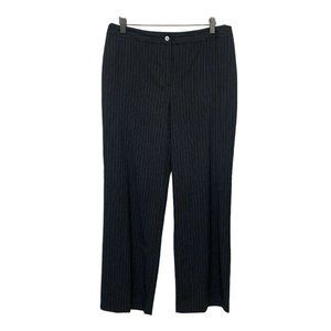 Chico’s 1 Additions pants gray striped size 8 short career Women’s trousers